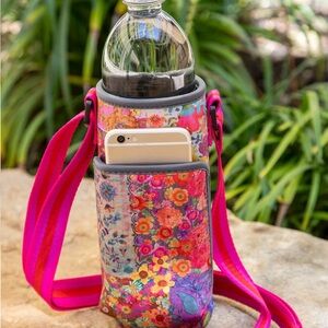 NATURAL LIFE Floral neoprene insulated bottle carrier